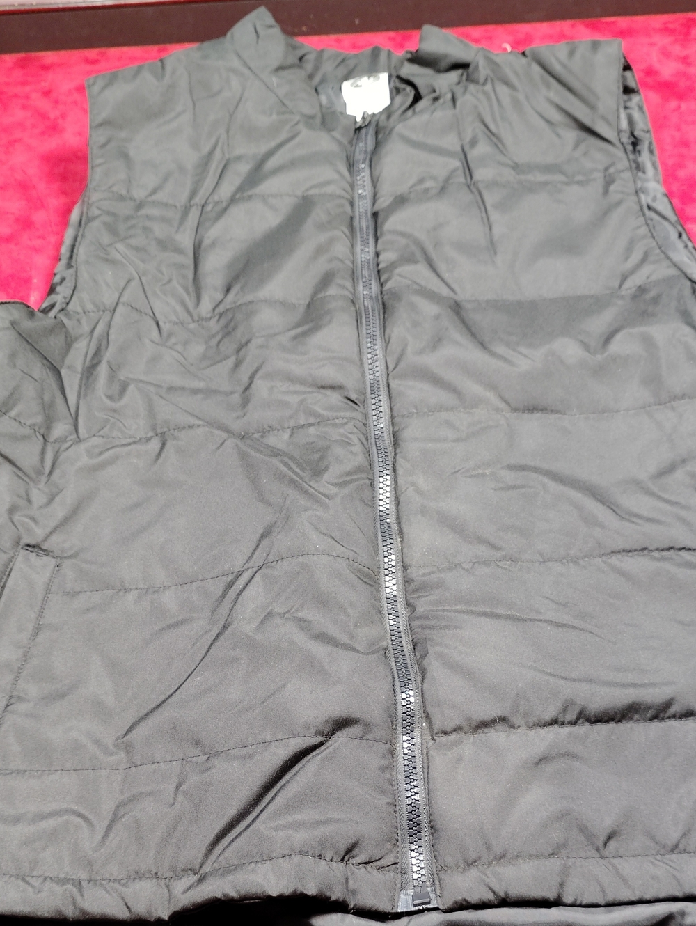 Athletic Works Black Quilted Puffer Vest with Front Zip